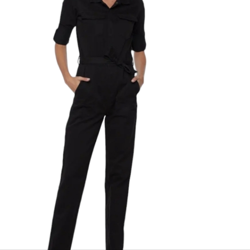 Wash Lab Deni...Hi-Bar Long Sleeve Denim Jumpsuit...Size XLarge